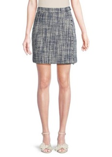 Akris Punto Denim Tweed Mini Skirt