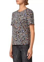 Akris Punto Diagonal Stripe Silk Top