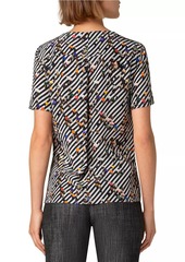 Akris Punto Diagonal Stripe Silk Top