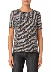 Akris Punto Diagonal Stripe Silk Top