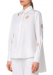 Akris Punto Dot Cut-Out Cotton Blouse