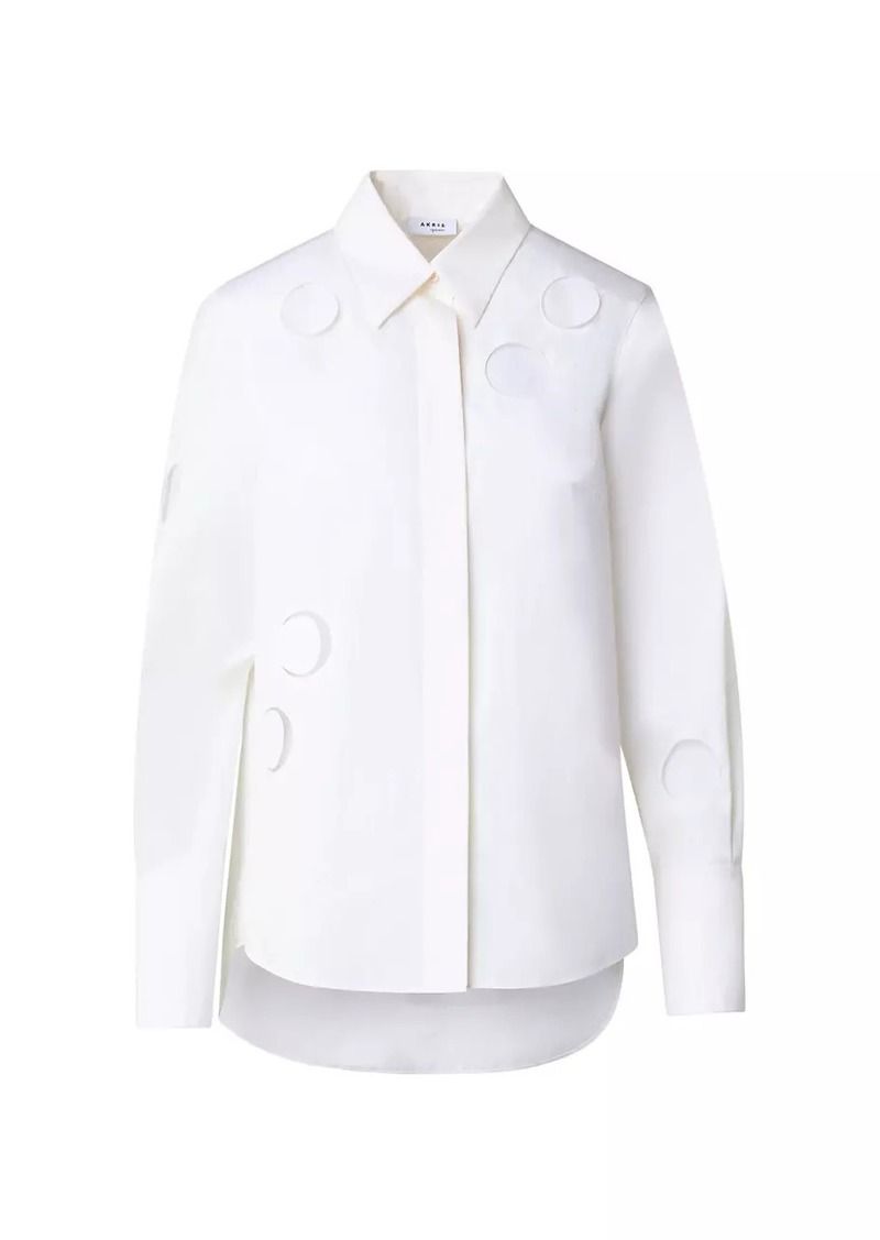 Akris Punto Dot Cut-Out Cotton Blouse