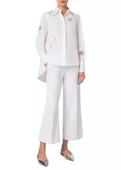 Akris Punto Dot Cut-Out Cotton Blouse