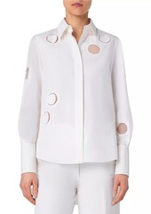 Akris Punto Dot Cut-Out Cotton Blouse