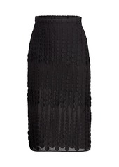 Akris Punto Dot Embroidered Slit Midi Skirt