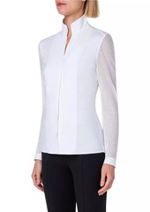 Akris Punto Elements Mesh-Sleeve Blouse