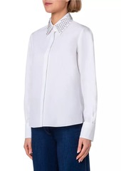 Akris Punto Embellished Collar Cotton Shirt