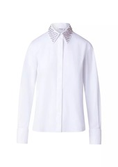 Akris Punto Embellished Collar Cotton Shirt