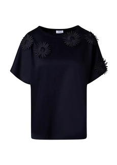 Akris Punto Embroidered Floral T-Shirt