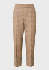 Akris Punto Farell Perforated Pin Dot Embroidered Straight-Leg Crop Pants