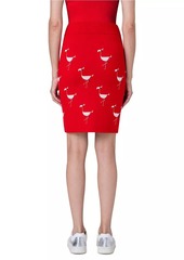 Akris Punto Flamingo Wool-Blend Mini Skirt