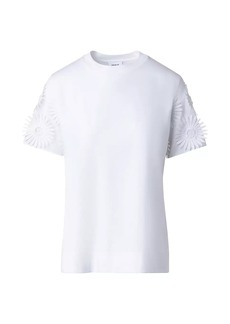 Akris Punto Floral-Embroidered Cotton Jersey Tee