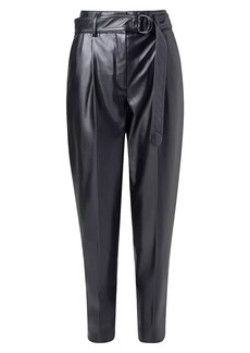 Akris Punto Fred Faux Leather Belted Pants