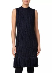 Akris Punto Fringe-Trimmed Tweed Sheath Dress