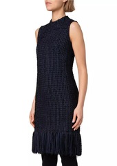 Akris Punto Fringe-Trimmed Tweed Sheath Dress