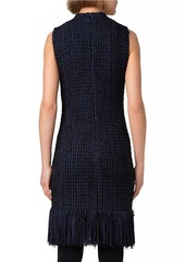 Akris Punto Fringe-Trimmed Tweed Sheath Dress