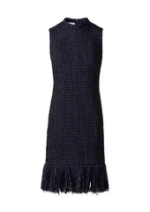 Akris Punto Fringe-Trimmed Tweed Sheath Dress