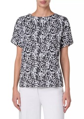 Akris Punto Geometric Cotton Short-Sleeve Top