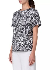 Akris Punto Geometric Cotton Short-Sleeve Top