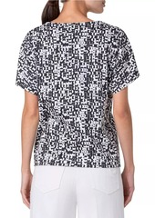 Akris Punto Geometric Cotton Short-Sleeve Top