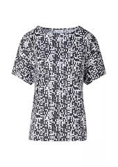 Akris Punto Geometric Cotton Short-Sleeve Top