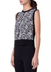 Akris Punto Geometric Wool Sleeveless Sweater