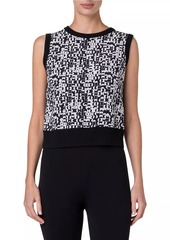 Akris Punto Geometric Wool Sleeveless Sweater