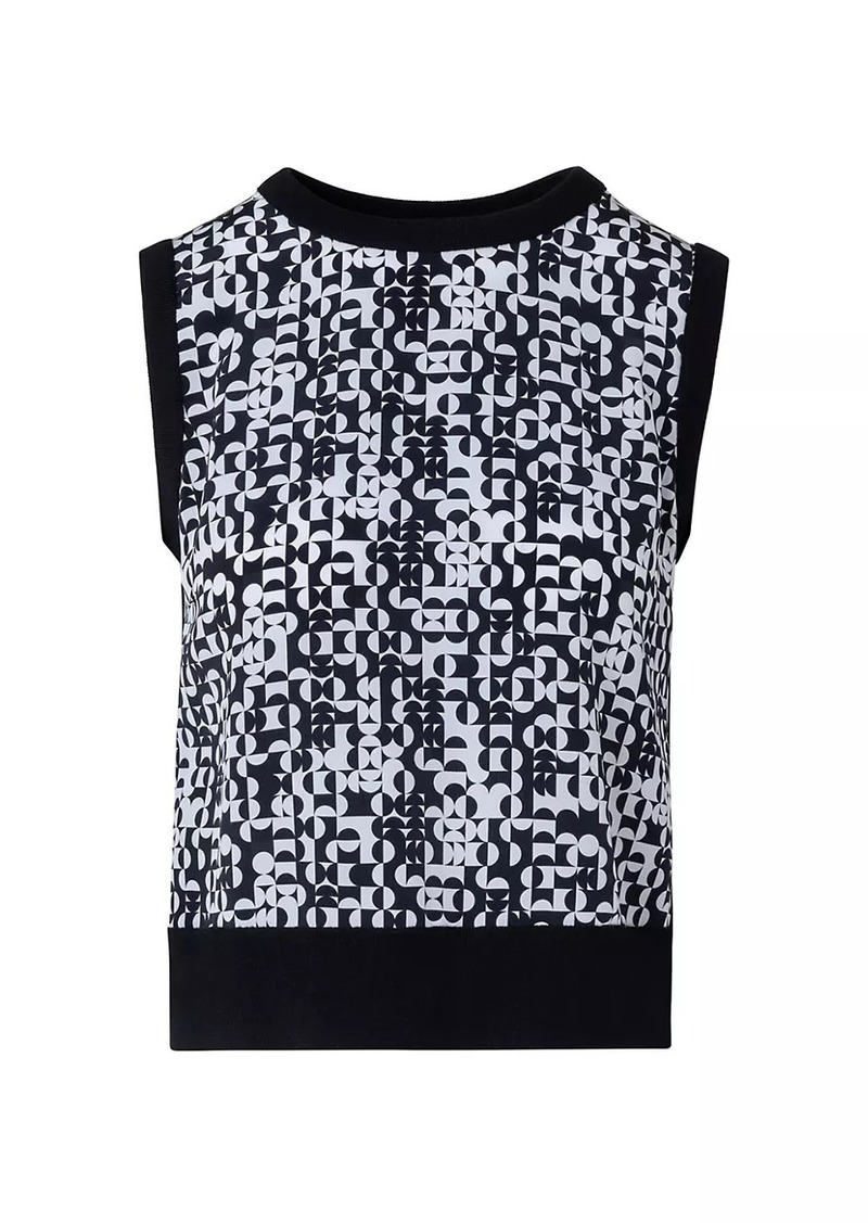 Akris Punto Geometric Wool Sleeveless Sweater