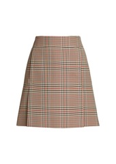 Akris Punto Glen Check A-Line Skirt