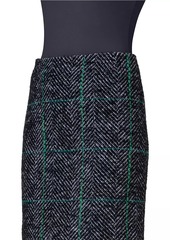 Akris Punto Grid Check Tweed Miniskirt