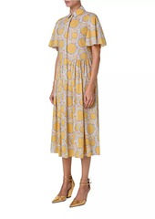 Akris Punto Hello Sunshine Print Cotton Midi-Dress