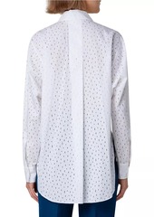 Akris Punto High-Low Cotton Eyelet Shirt