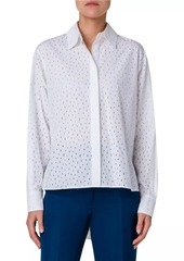 Akris Punto High-Low Cotton Eyelet Shirt