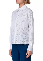 Akris Punto High-Low Cotton Eyelet Shirt