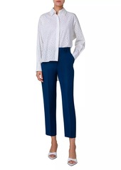 Akris Punto High-Low Cotton Eyelet Shirt