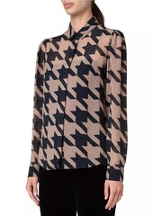 Akris Punto Houndstooth Crepe Blouse