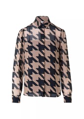 Akris Punto Houndstooth Crepe Blouse