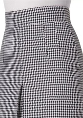 Akris Punto Houndstooth Wool-Blend A-Line Skirt