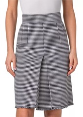 Akris Punto Houndstooth Wool-Blend A-Line Skirt