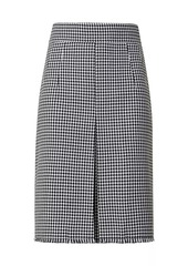 Akris Punto Houndstooth Wool-Blend A-Line Skirt