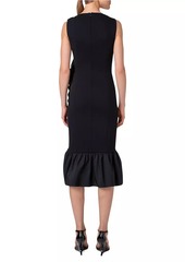 Akris Punto Jersey Ruffled Sleeveless Midi-Dress