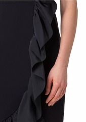 Akris Punto Jersey Ruffled Sleeveless Midi-Dress