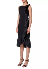 Akris Punto Jersey Ruffled Sleeveless Midi-Dress