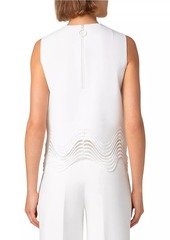 Akris Punto Jersey Scalloped Sleeveless Top