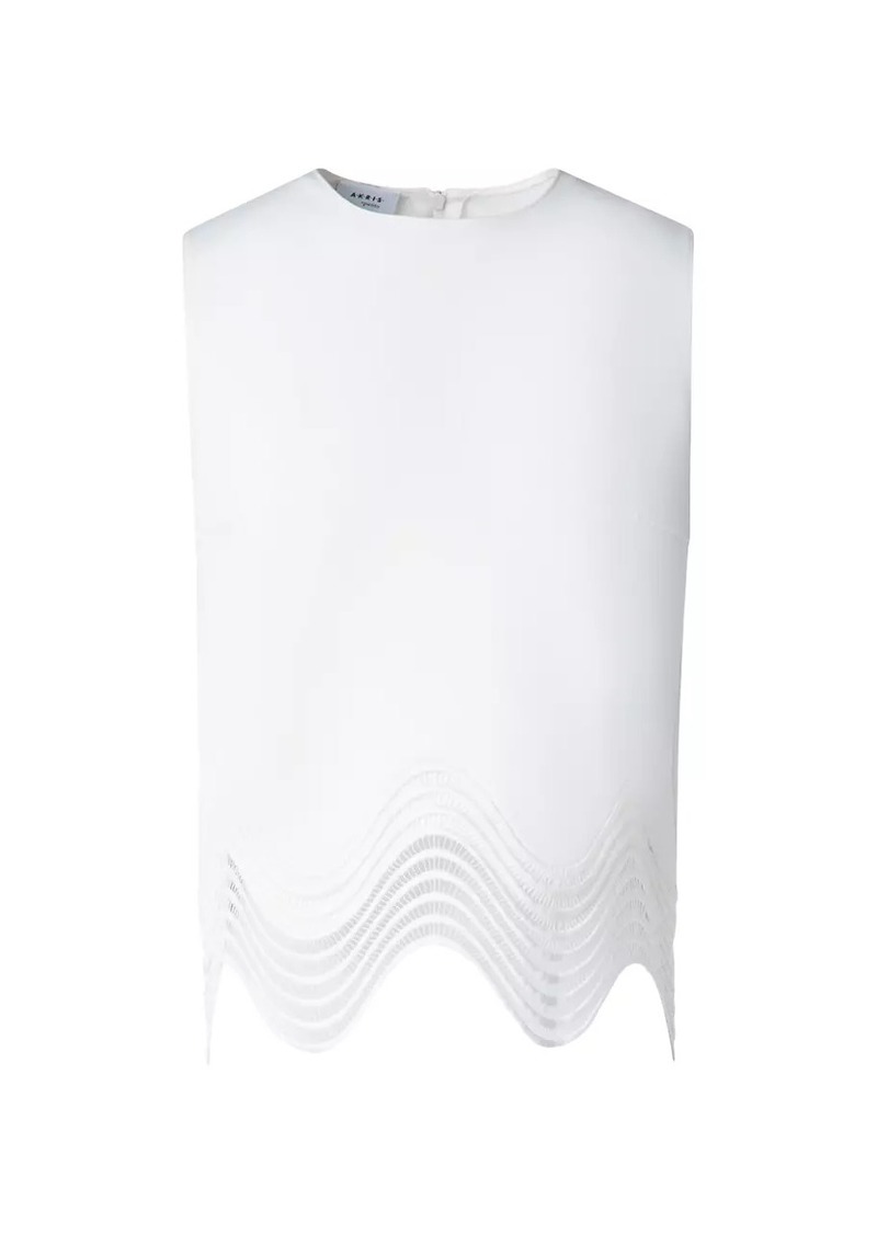 Akris Punto Jersey Scalloped Sleeveless Top