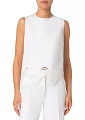 Akris Punto Jersey Scalloped Sleeveless Top