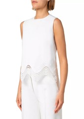 Akris Punto Jersey Scalloped Sleeveless Top