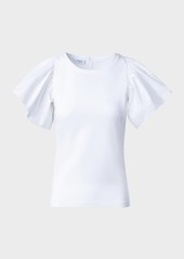 Akris Punto Jersey Top with Gathered Wing Sleeves