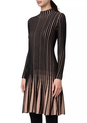 Akris Punto Knit Virgin Wool Pleated Minidress