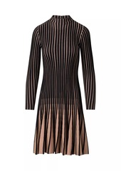 Akris Punto Knit Virgin Wool Pleated Minidress